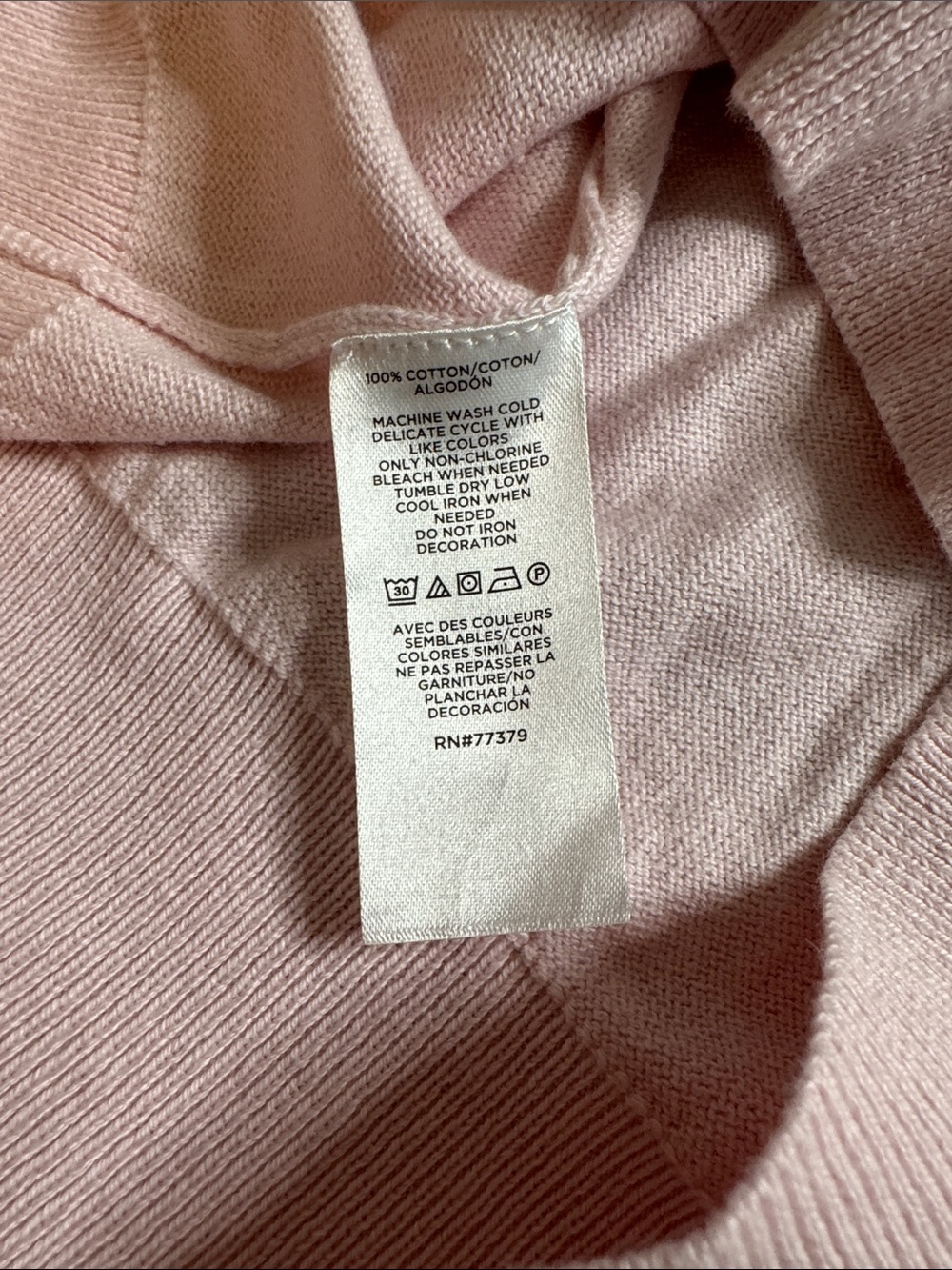 Ann Taylor 100% Cotton Baby Pink Cardigan with Crystal Embellishment - Picture 4 of 4